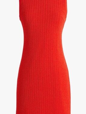 J. Crew Sleeveless Knit Midi Dress in Vibrant Orange-Red